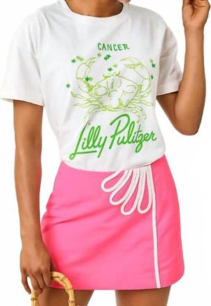 Lilly Pulitzer Stella Cancer Knit Top In White/green