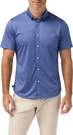 Mizzen+Main Halyard Star Print Short Sleeve Performance Button-Up Shirt in Coastal Fjord Star at Nordstrom, Size Xx-Large