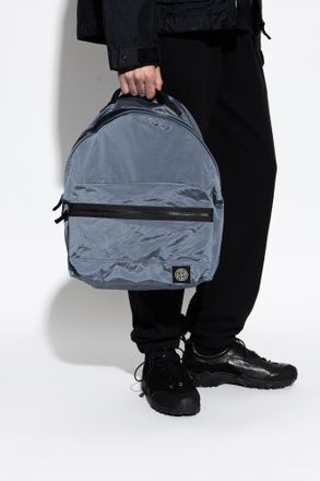 Stone Island Backpack With Logo Patch, Mens, Blue