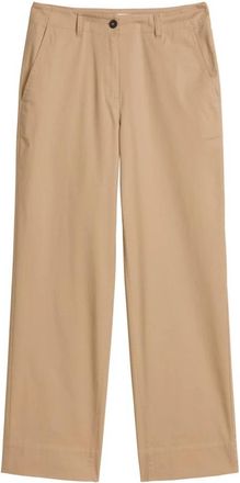 Marc O'Polo Lande Wide - Dames - Wijde Broeken - Beige - M - Katoen - Broeken