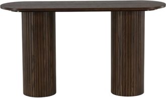 VE DESIGN Ovale Design Konsole Bianca 130 x 40 cm - Mocca