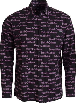Dolce & Gabbana Casual Shirt - Heren - Casual Overhemden - Zwart - M - Katoen - Overhemden