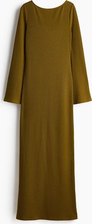 H&M Maxikleid aus Strukturstrick - Green