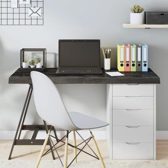 Berkfield Home Table Top Dark Grey 120x50x(2-6) cm Treated Solid Wood Oak