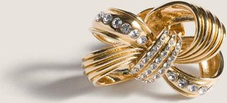 Miu Miu Metal brooch with crystals