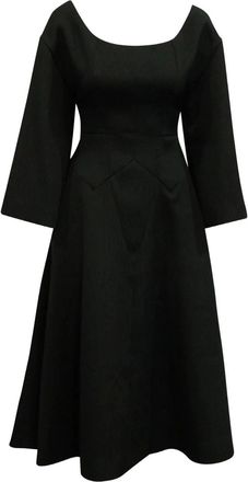 Emilia Wickstead long-sleeve A-line midi dress - Black