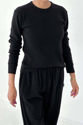 Le Bon Shoppe Pointelle Fundamental Shirt In Black