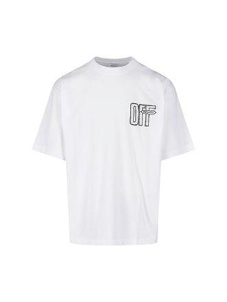 Off-white White Motion Arrow Skate Cotton T-Shirt