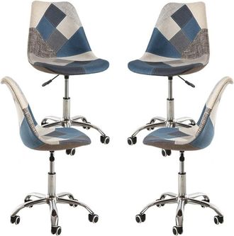 Regalos Miguel Regalos Miguel - Packs Sillas - Pack 4 Sillas Neo Patchwork - Patchwork Blue