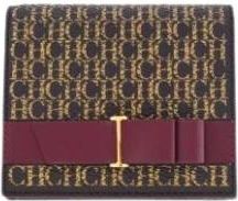 Carolina Herrera Insignia Bow Japonesa Wallet - Dames - Portefeuilles - Bruin - ONE Size - Leer - Accessoires