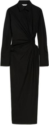 Max Mara Kleedjes, Dames, Zwart, M, Katoen, Zwarte Blousejurk met Unieke Details