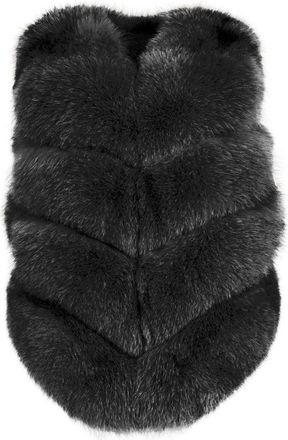 Wanan Luxury Gilet Ami Nero in Pelliccia di Volpe-Donna -Nero