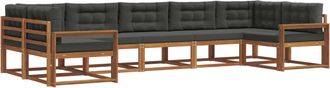 vidaXL Conjunto De Sof&aacute;s De Exterior 7 Uds. Natural Y Antracita Vidaxl