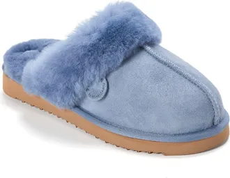 Dearfoams Fireside Sydney Genuine Shearling Scuff Slippers in Flint Stone at Nordstrom, Size 11