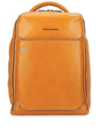 Piquadro leather backpack - unisex - Calf Leather/Polyester - OS - Yellow