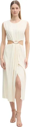 Gaud&igrave; Vestido Midi con Detalle Met&aacute;lico Cortado - Dresses - Mujer - Beige - L