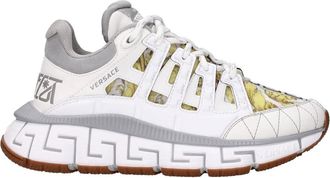 Versace Leren Athletic Sneakers - Dames - Sneakers - Wit - 37 1/2 EU - Leer - Schoenen