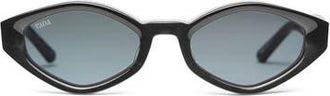 Vada Jewelry Siren Sunglasses in Black Onyx Silver at Nordstrom