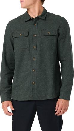 O'Neill Regent Solid Cotton Flannel Button-Up Shirt in Hunter Green at Nordstrom, Size Xx-Large