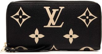 Louis Vuitton Beige Black Noir Leather Long Wallet (Bi-Fold) (Pre-Owned)