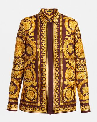 Versace Barocco Print Silk Shirt