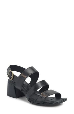 B&oslash;rn Secan Block Heel Sandal in Black Leather at Nordstrom, Size 11