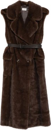 P.A.R.O.S.H. Gilet doppiopetto con cintura - Marrone