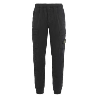 Stone Island Slim-fit Trousers, male, Black, W34, Regular Tapered Cargo Trousers