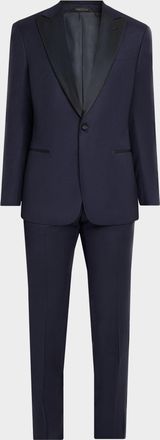 Giorgio Armani Men & apos;s Soft Woven Satin-Trim Single-Breasted Suit