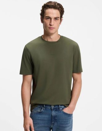 HUGO BOSS Mens BOSS Orange TChup Mens Crew Neck Small Logo T-Shirt - Bright Green 325 - Tan - Size: 38