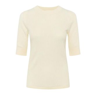 Soaked In Luxury Zachte Tee Top Whisper White - Dames - Truien - Beige - Maat: XL