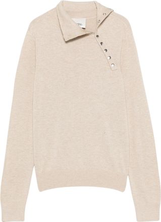 Isabel Marant Beige Jovienne Fine Knit Asymmetric Turtleneck Sweater