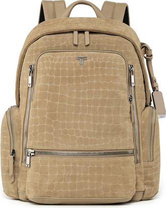 Tumi Voyageur Celina Backpack in Wheat Croc Suede at Nordstrom
