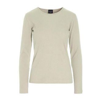 Bitte Kai Rand Geribbelde Longsleeve Top Ivoor - Dames - Longsleeves - Beige - S - Tops