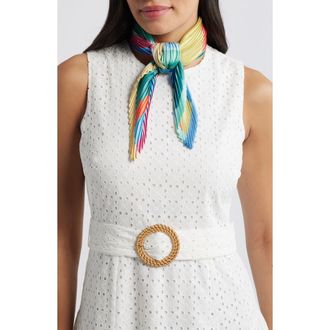 Echo Painterly Composition Pleated Diamond Scarf in Blue Multi at Nordstrom