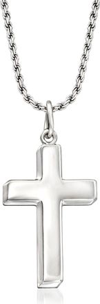 Ross-Simons Mens Sterling Silver Cross Pendant Necklace