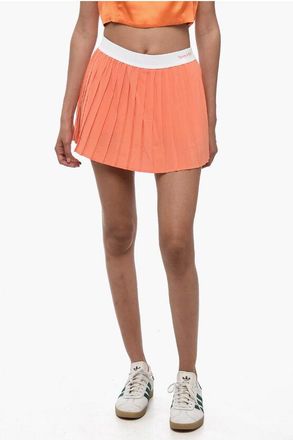 Sporty & Rich Pleated Mini Skirt with Logo Elastic Waistband size Xs
