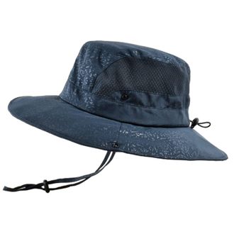 Generic Men Mountaineering Fishing Solid Color Hood Rope Outdoor Shade Foldable Casual Breathable Bucket Hat Mens Beach Hats (Navy, One Size)