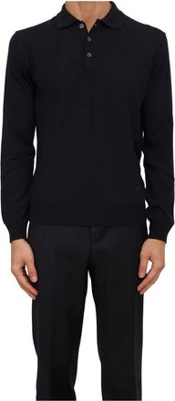 Corneliani Polo - Heren - Ronde hals truien - Blauw - 4XL - Wol - Truien & Vesten