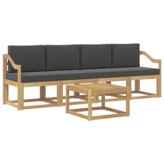 vidaXL Conjunto De Sof&aacute;s De Exterior 5 Pcs Blanco Y Antracita Vidaxl