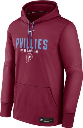 Nike Mens Philadelphia Phillies Authentic Collection Nike Therma MLB Pullover Hoodie in Red | NAC399RIPP-8KL