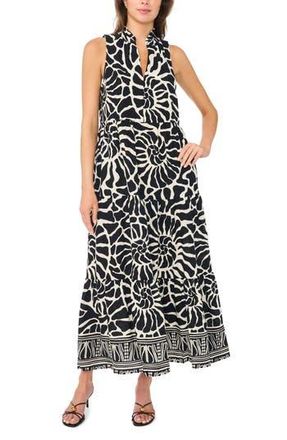 Halogen Sleeveless Tiered Maxi Dress in Rich Black at Nordstrom Rack, Size X-Large