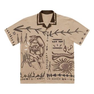 Travis Scott Cactus Jack FW22 Painters Button Up Shirt Tan CJFN-SS82