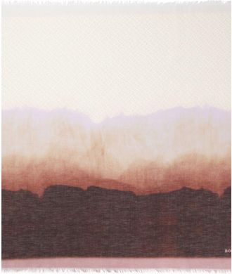 BOSS Printed scarf in linen and cotton