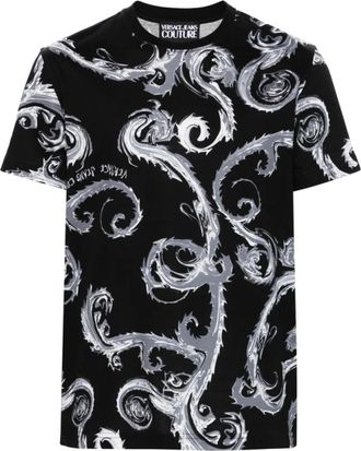 Versace Jeans Couture T-Shirts, male, Black, Size: XL Chromo Couture T-shirt
