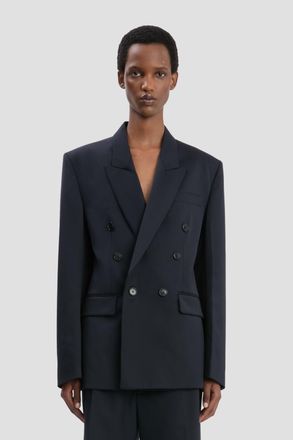 Victoria Beckham Tailored Jacket In Navy - 10 - Womens