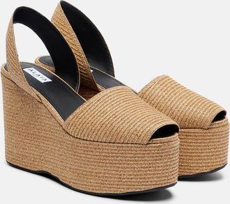 Alaia Alaïa Sandali con plateau in paglia