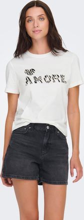 Only T-Shirt ONLY ONLDITTE LIFE RHNSTN S/S ANIMAL TOP JRS, Damen, Gr. XL, cloud dancer detail:heart, amore, Jersey, Obermaterial: 100% Baumwolle, bedruckt,