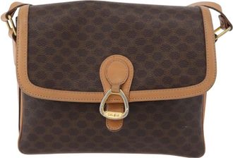 Celine Vintage Macadam Canvas Brown Canvas Backpack Bag (Pre-Owned)