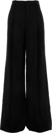 Saint Laurent Black Wool Wide Leg Pant